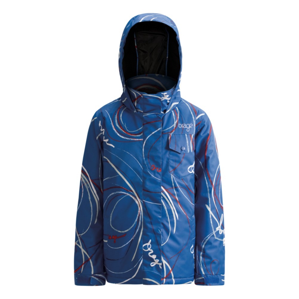 Orage Thalia Girls Ski Jacket, Swirl Libery Blue, swatch