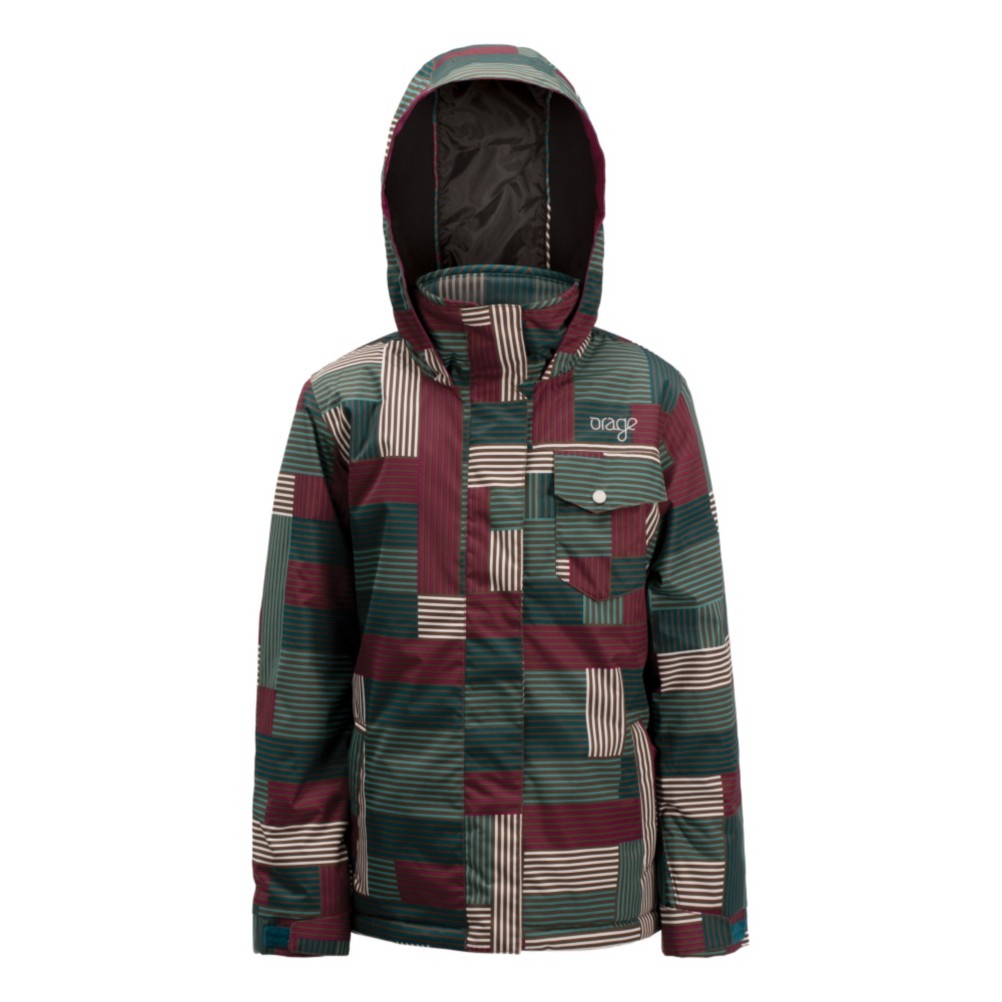 Orage Thalia Girls Ski Jacket, Multistripe Lagoon, swatch