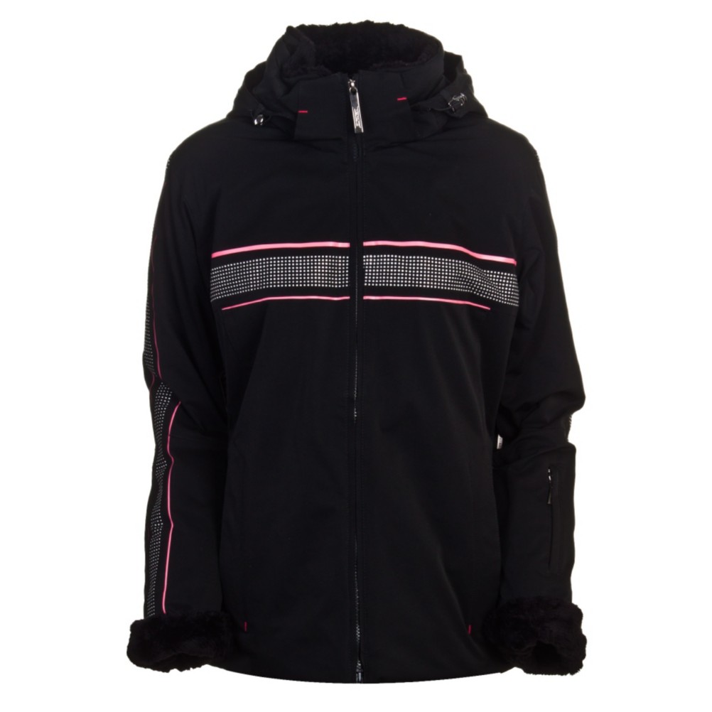 Descente Montreal Womens Insulated Ski Jacket, Black-Cherry, swatch