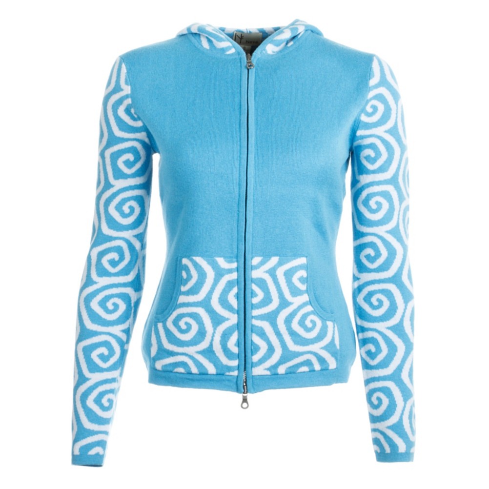 Neve Designs Gloria Zip Hoodie Womens Sweater, Lake Blue, swatch