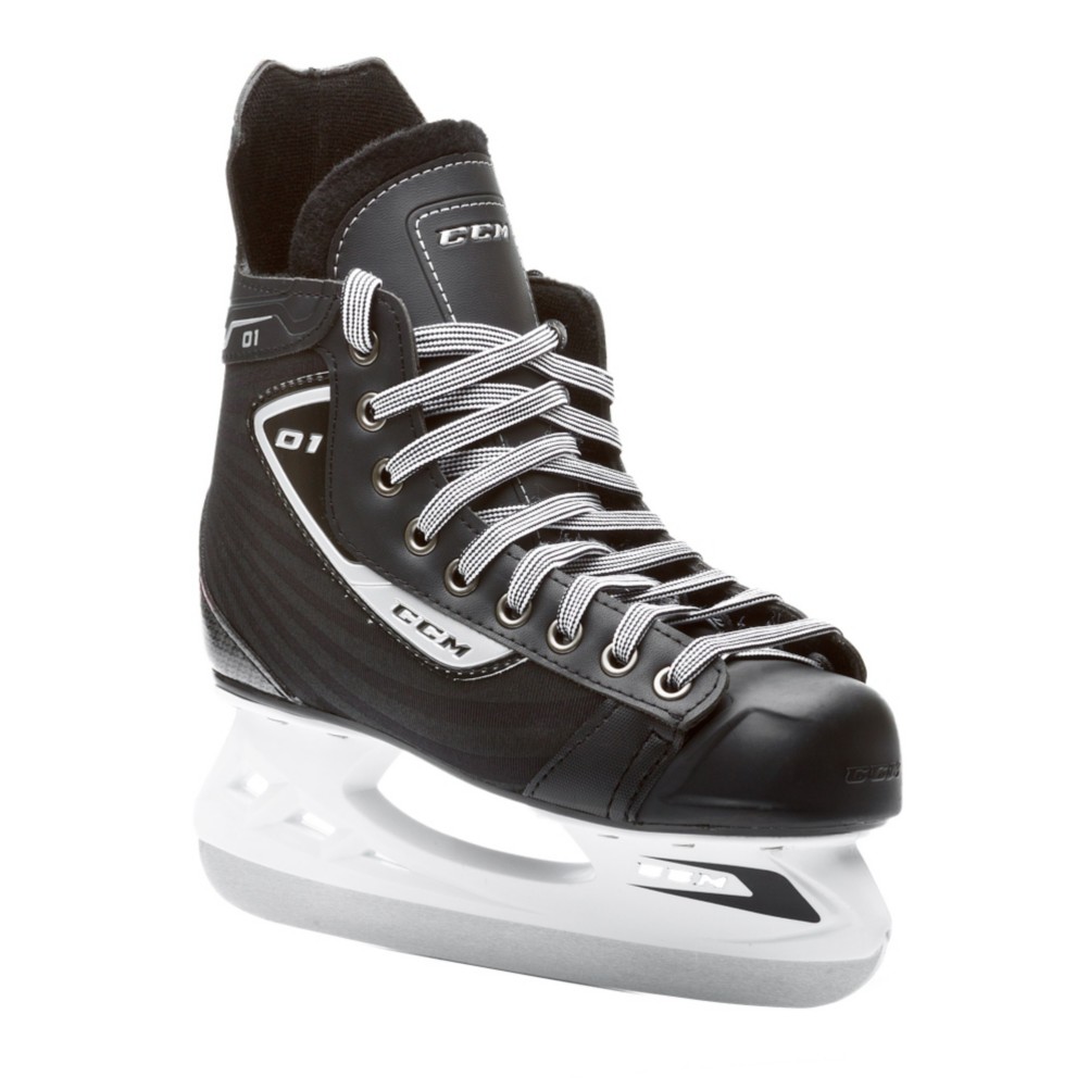 CCM U+ 01 Junior Ice Hockey Skates, Black-Red, medium