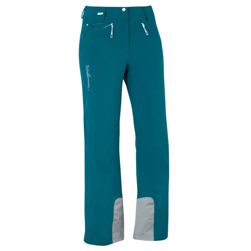 Salomon Brilliant Womens Ski Pants, Dark Bay Blue, swatch