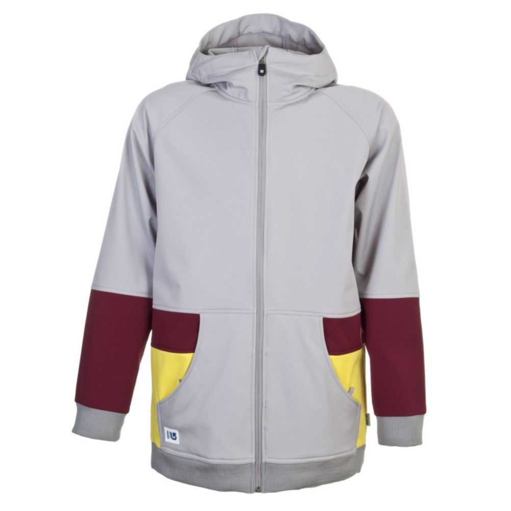 Burton Exeter Mens Snowboard Softshell Jacket Mens Soft Shell Jacket, Iron Gray-Crimson-Gold Metal, swatch