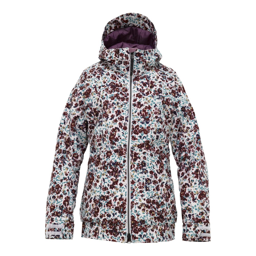 Burton TWC Hot Tottie Womens Insulated Snowboard Jacket, Bright White Floral Melt Print, medium