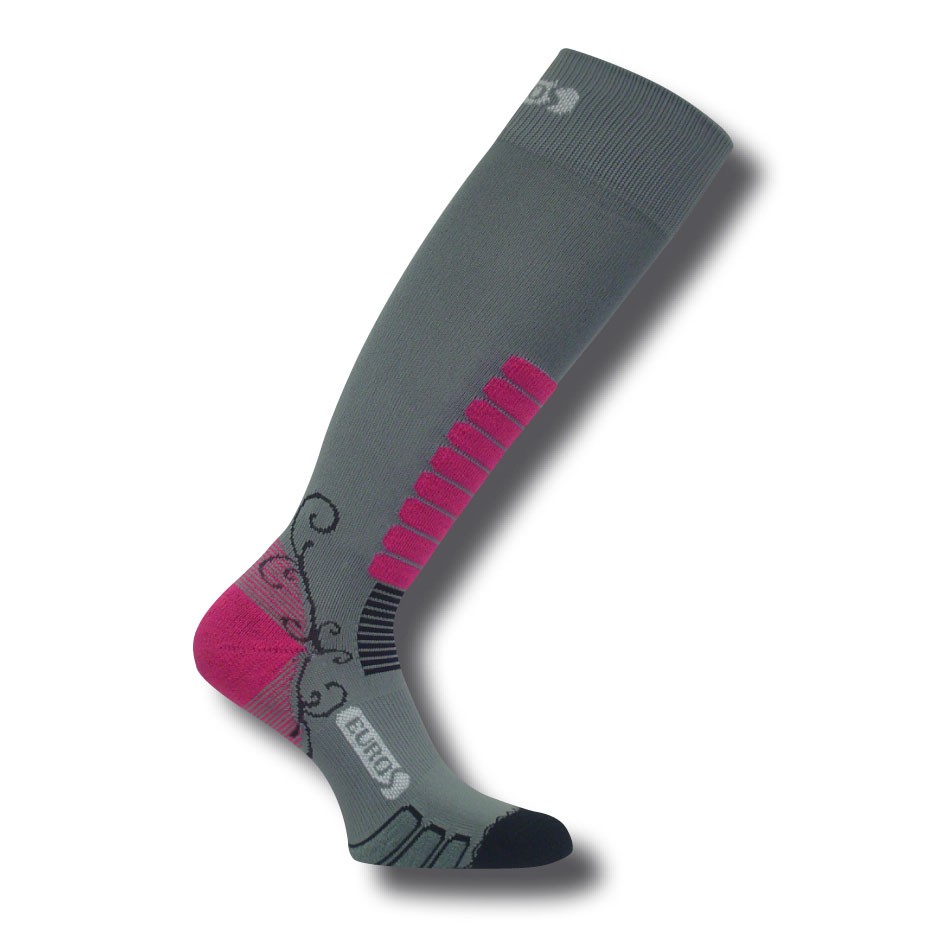 Euro Sock Sweet Silver Womens Ski Socks, Grey, swatch