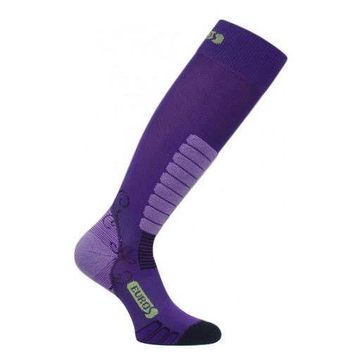 Euro Sock Sweet Silver Womens Ski Socks, Purple, swatch