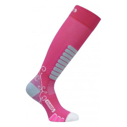 Euro Sock Sweet Silver Womens Ski Socks, Fuchsia, medium