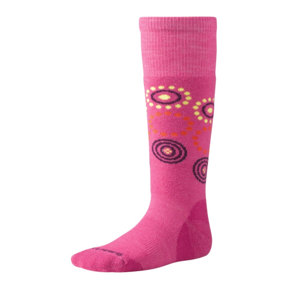 SmartWool Wintersport Dot Girls Ski Socks, Peony, swatch