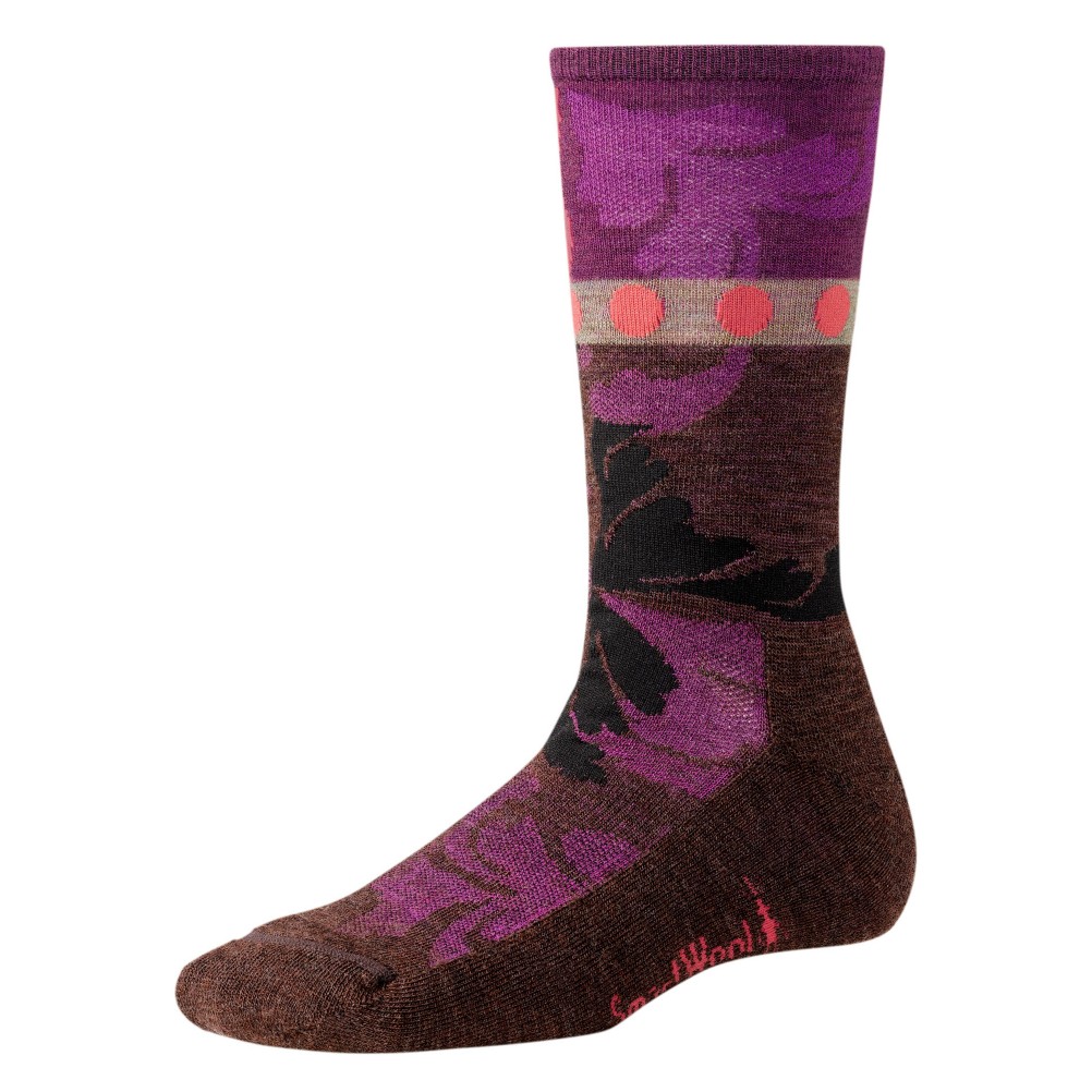 SmartWool Reflections Leaf Womens Socks, Wine Heather, swatch