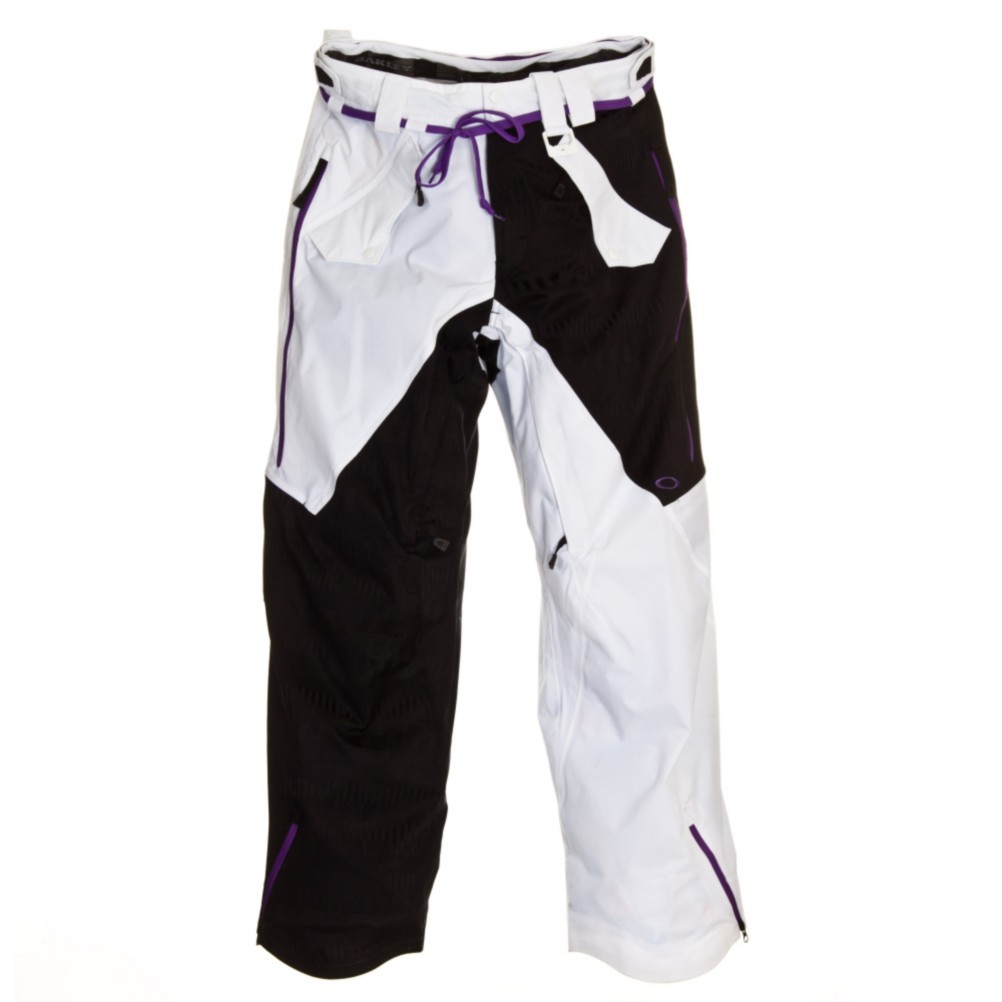 Oakley Preferred Mens Ski Pants 2012, White-Black Tracks, medium