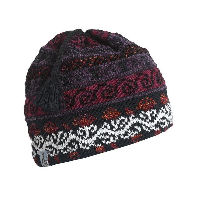 Turtle Fur Lady Fairisle Tassel Ski Womens Hat, Black, medium