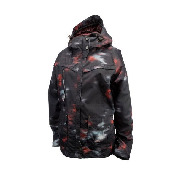 Ride Kingston Womens Shell Snowboard Jacket, Blurred Print, swatch