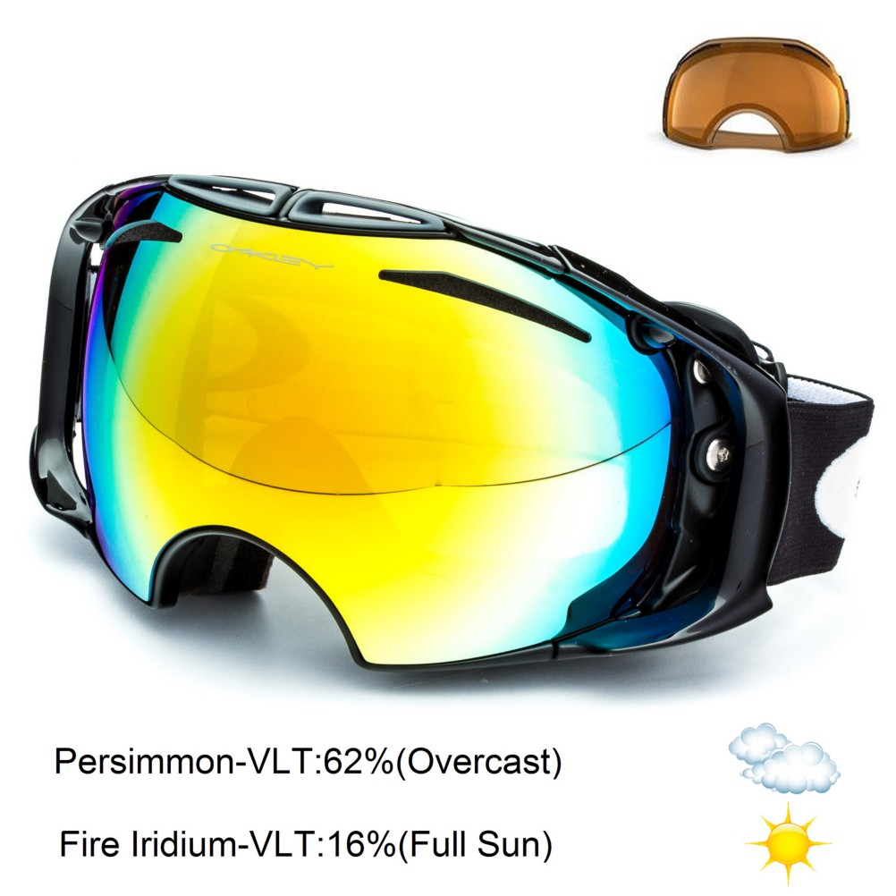 Oakley Airbrake Goggles 2014, Jet Black-Fire Iridum Persimmon, swatch