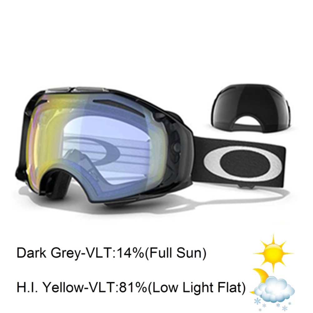Oakley Airbrake Goggles 2014, Jet Black-High Intensity Yellow Dark Grey, swatch