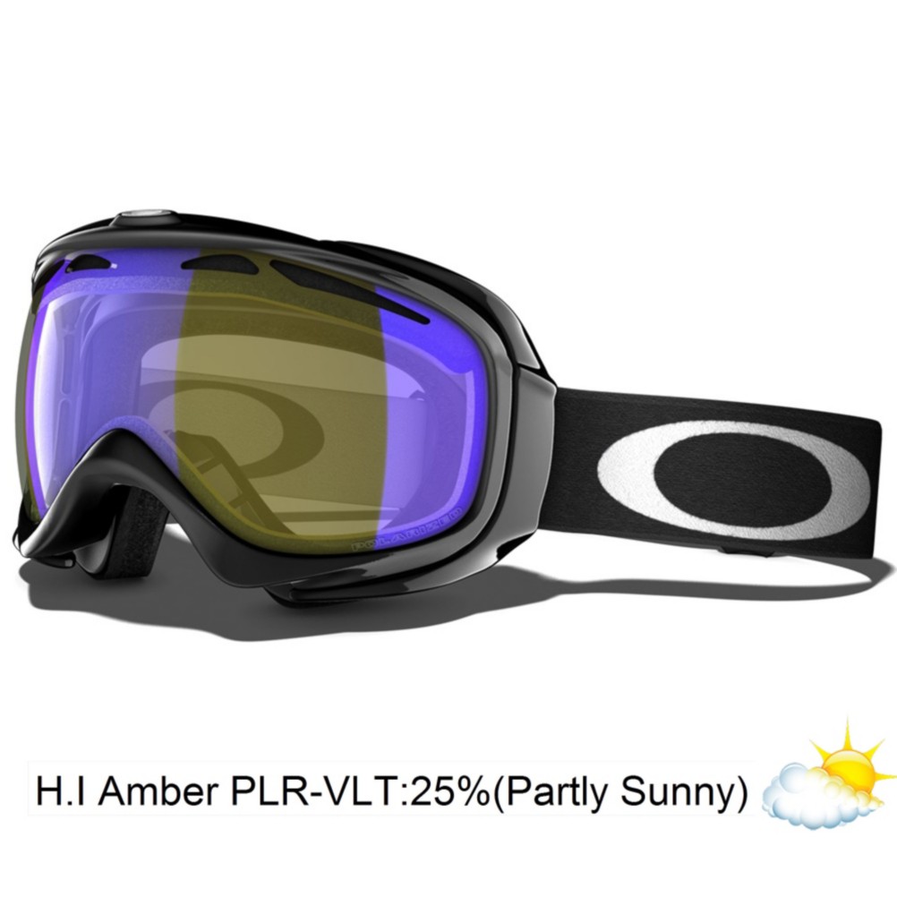 Oakley Polarized Elevate Womens Goggles 2013, Jet Black-H.i. Amber Polarized, medium