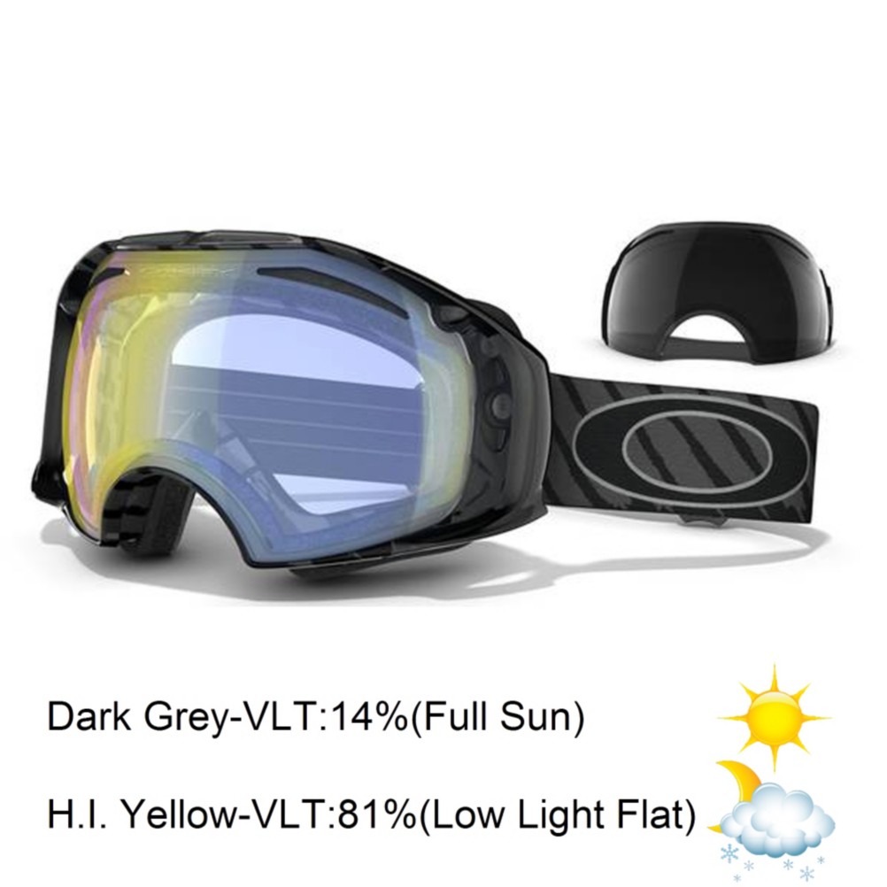 Oakley Airbrake Shaun White Goggles 2013, Highlight Grey Black-Dark Grey H.i. Yellow, medium