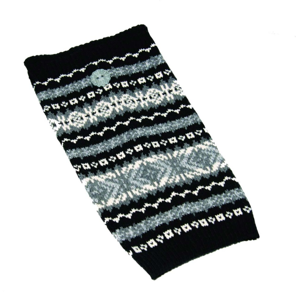 Huggrz Bennington Boot Wrap, Black Fair Isle, swatch