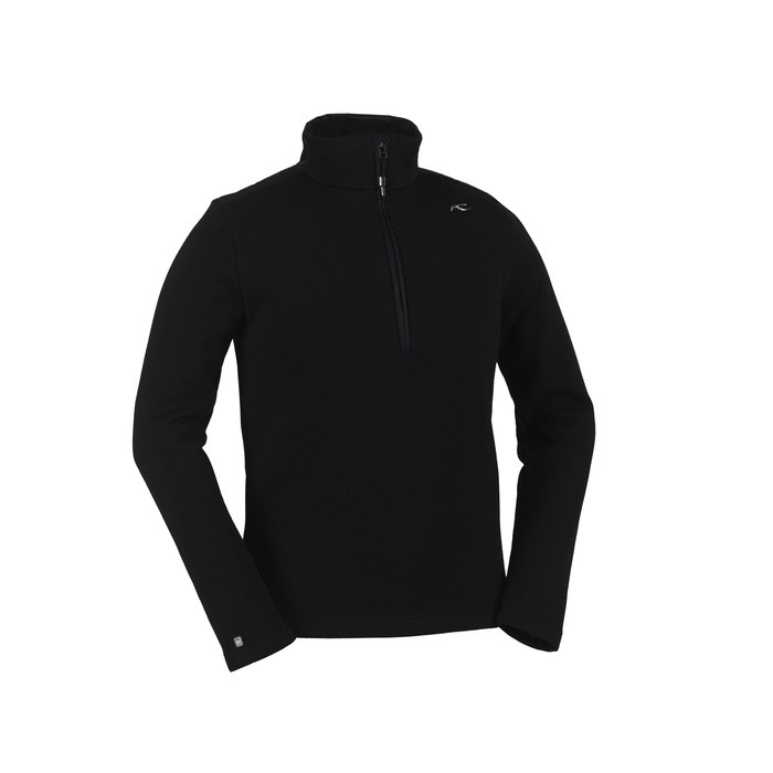 KJUS Fred Half Zip Mens Sweater, Black, medium