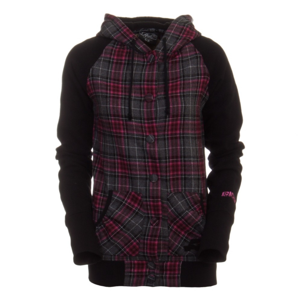 Ride Plaid Snap Up Womens Hoodie, , medium