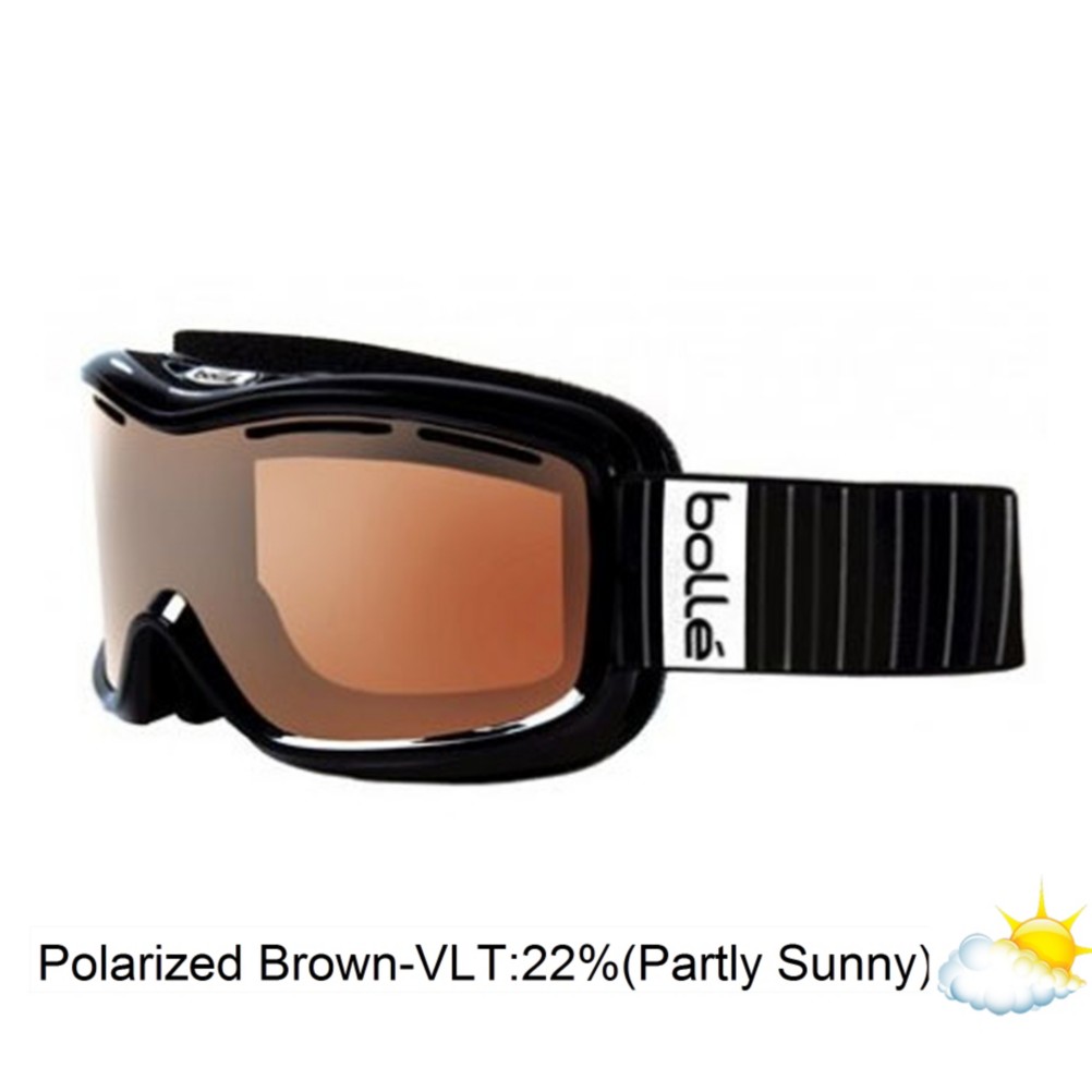 Bolle Monarch Polarized Womens Goggles 2013, Shiny Black-Polarized Brown, medium