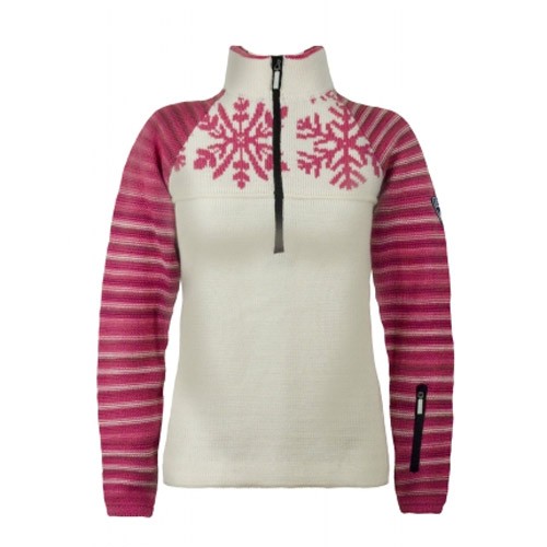 Dale Of Norway Isfjorden Womens Sweater, Off White-Allium-Magenta-Berry Cream, swatch