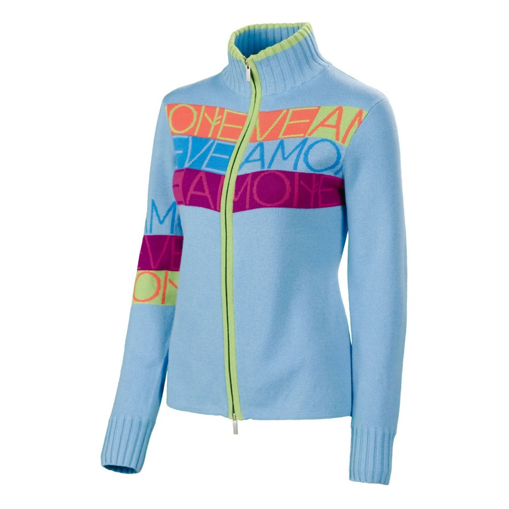Neve Designs Allegra Amo Full Zip Womens Sweater, Lake Blue, swatch