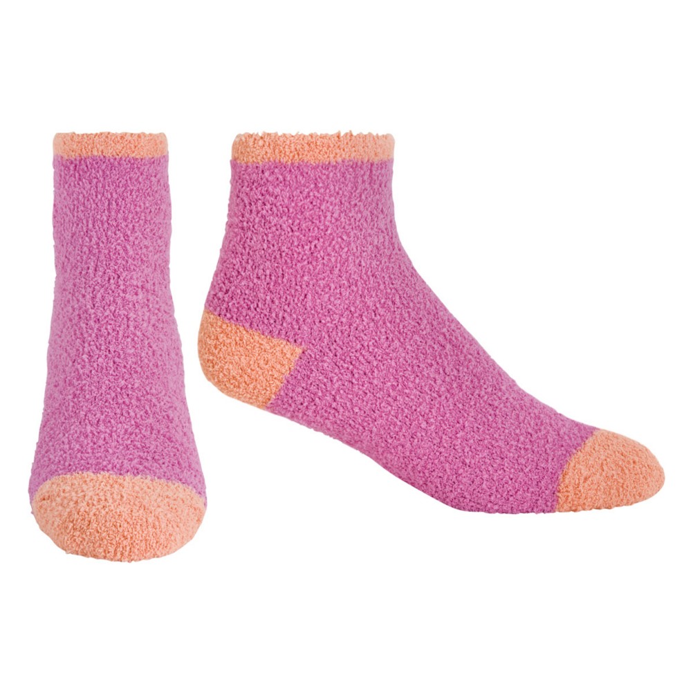 Life Is Good Snuggle Lightweight Womens Socks, Deep Magenta-Juicy Orange, medium