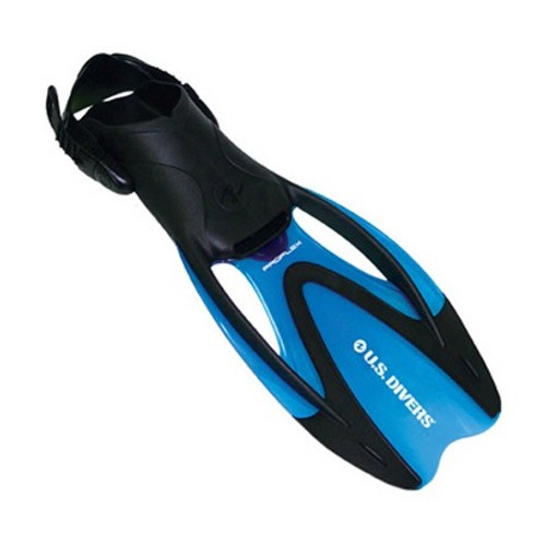 US Divers Proflex OH JR Kids Snorkel Fins, Sky Blue, medium