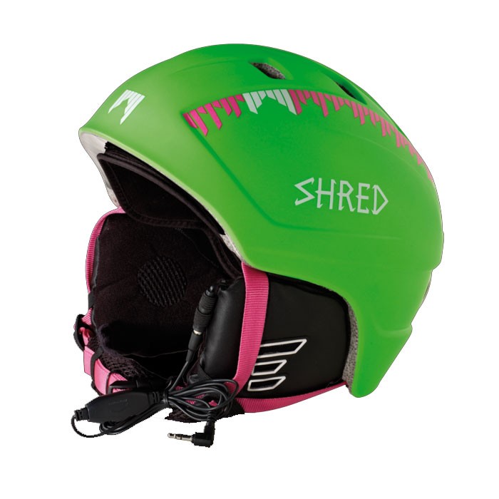 SHRED Django Audio Helmet 2013, Green-Pink, medium