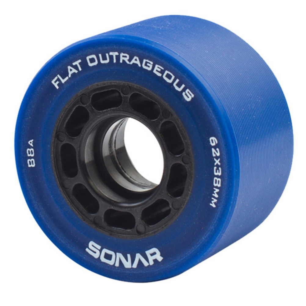 Radar Flat Outrageous Roller Skate Wheels - 4 Pack, 62mm, medium