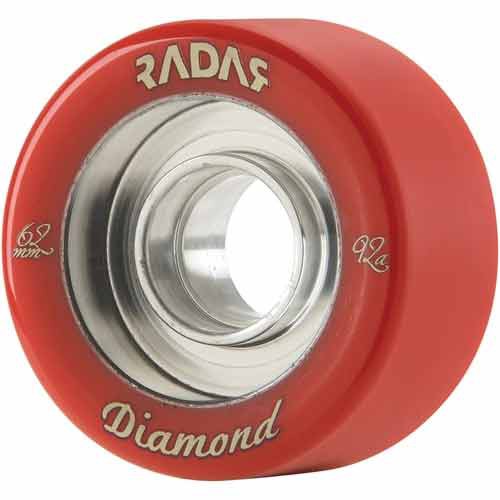 Radar Diamond Roller Skate Wheels - 4 Pack, Blood Red, medium