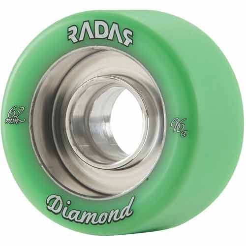 Radar Diamond Roller Skate Wheels - 4 Pack, Envy Green, swatch