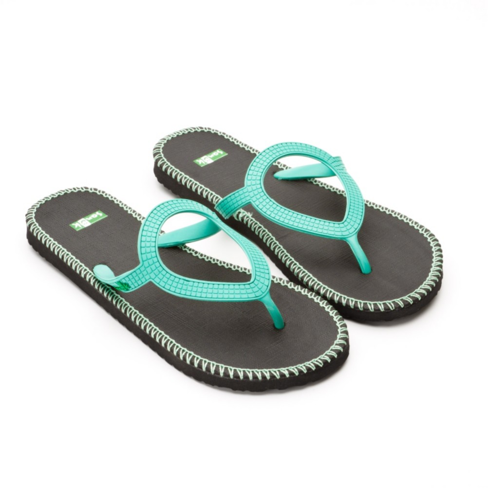 Sanuk Ibiza Stitch Womens Flip Flops, Aqua, swatch