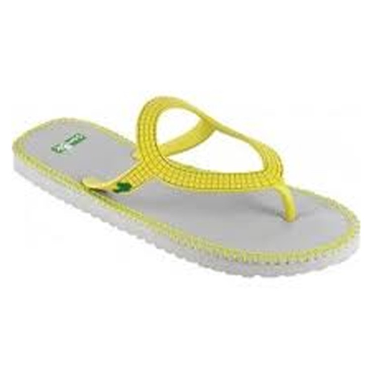 Sanuk Ibiza Stitch Womens Flip Flops, Lime, swatch