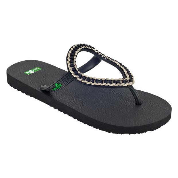 Sanuk Ibiza Kina Womens Sandals, Black, medium