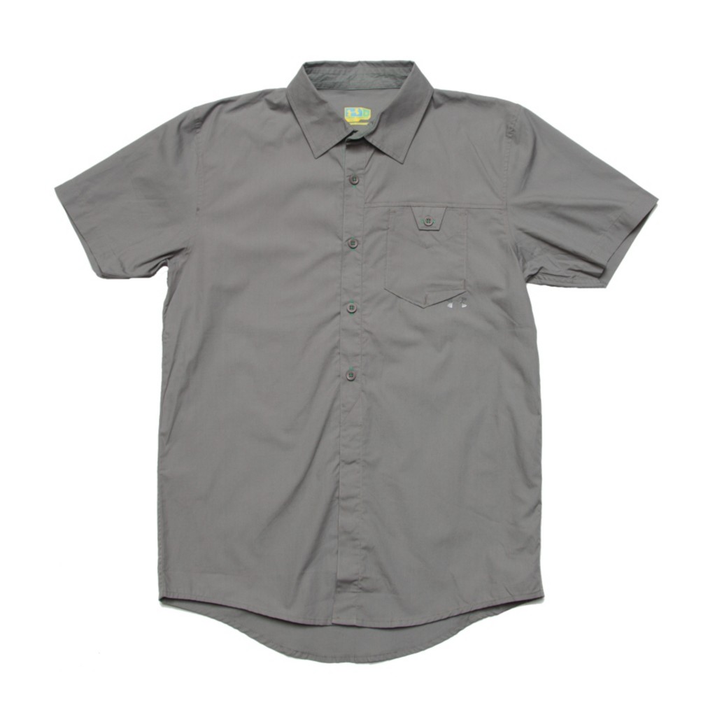 Under Armour UA Pin Drop Woven Solid Shirt, Storm-Storm, medium