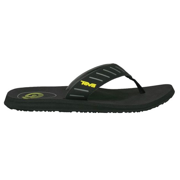 Teva Mush Sola Mens Flip Flops, Black, medium