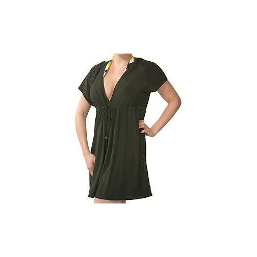 Magic Suit Solid Hoodie Dress Bathing Suit Cover Up, Olive, swatch