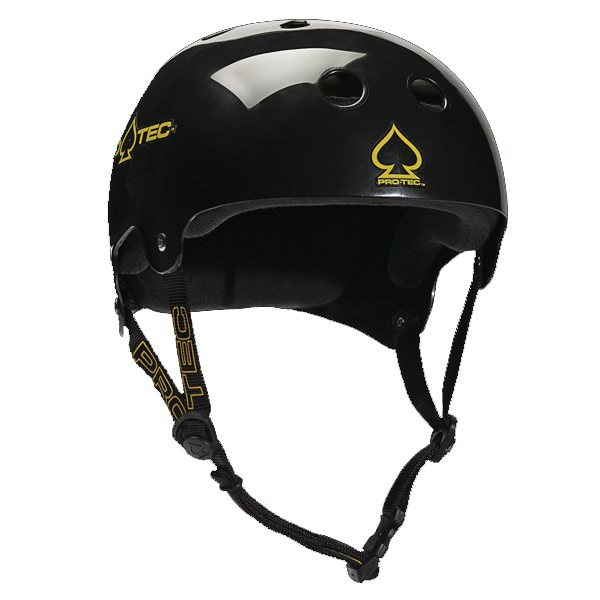 Pro-Tec Classic Bucky Plus Mens Skate Helmet, Gloss Black, medium
