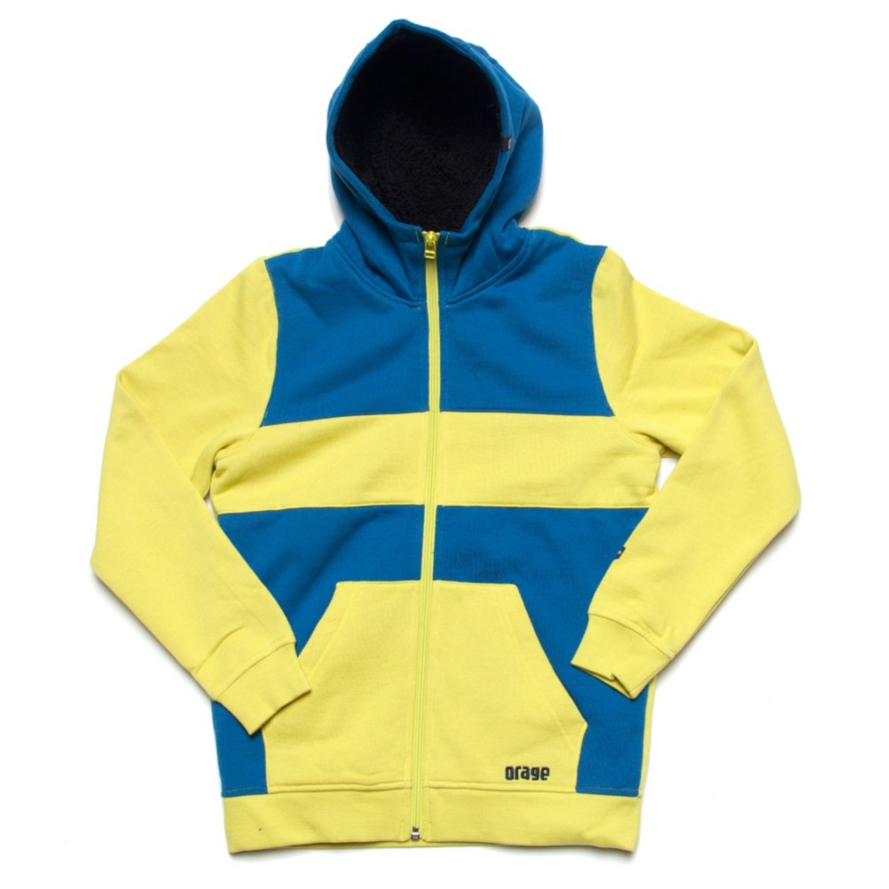 Orage Jen Fleece Kids Hoodie, Lime-Blue, swatch