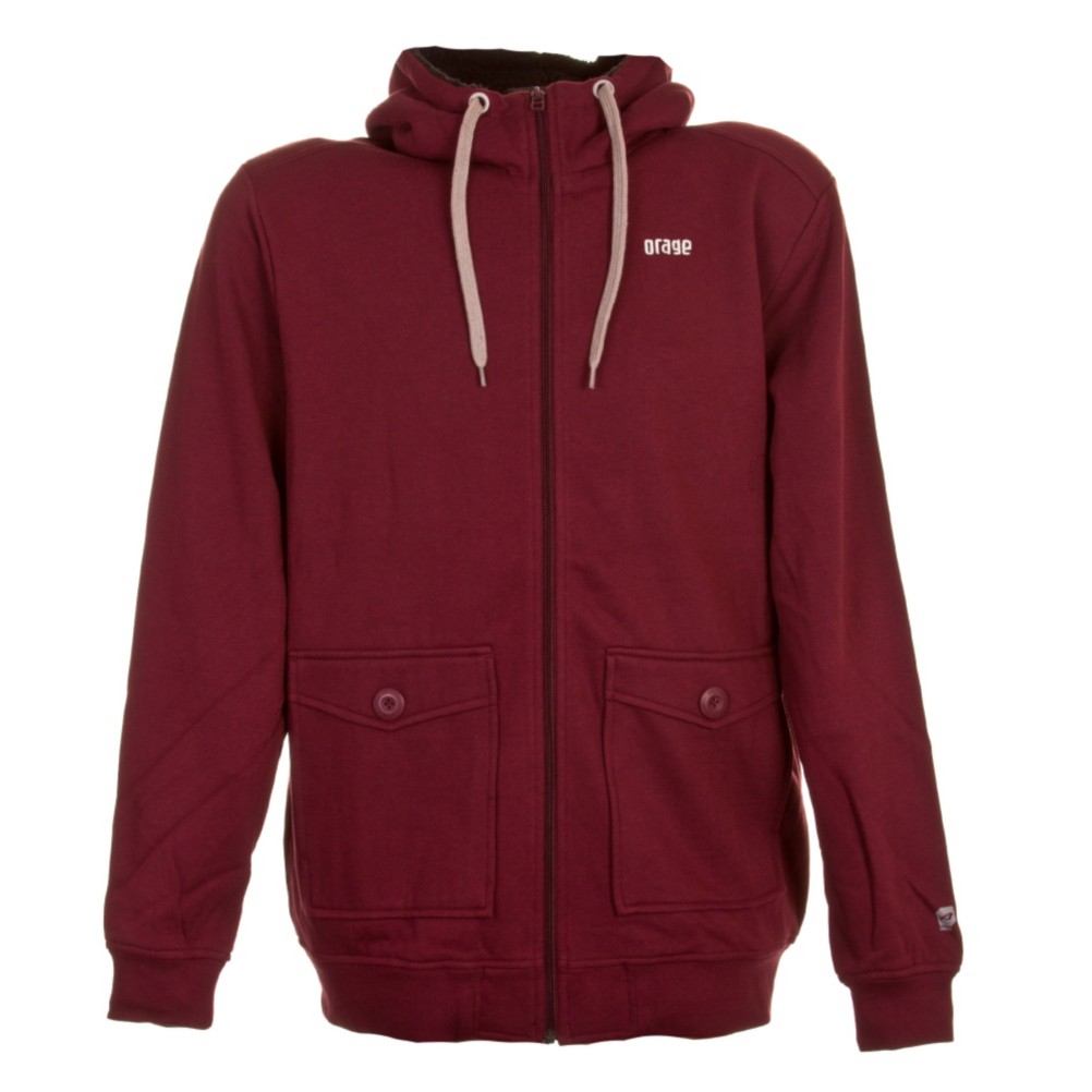 Orage Flee Fleece Hoodie, Burgundy, swatch