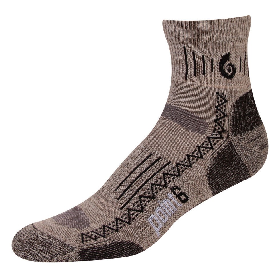 Point6 Hiking Tech Light Mini Crew Socks, Taupe, swatch