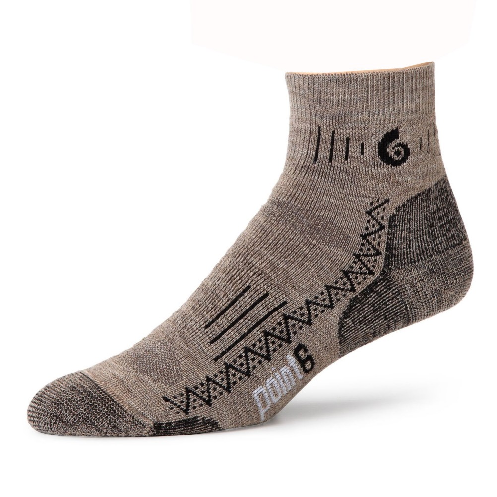 Point6 Hiking Tech Medium Mini Crew Socks, Taupe, swatch