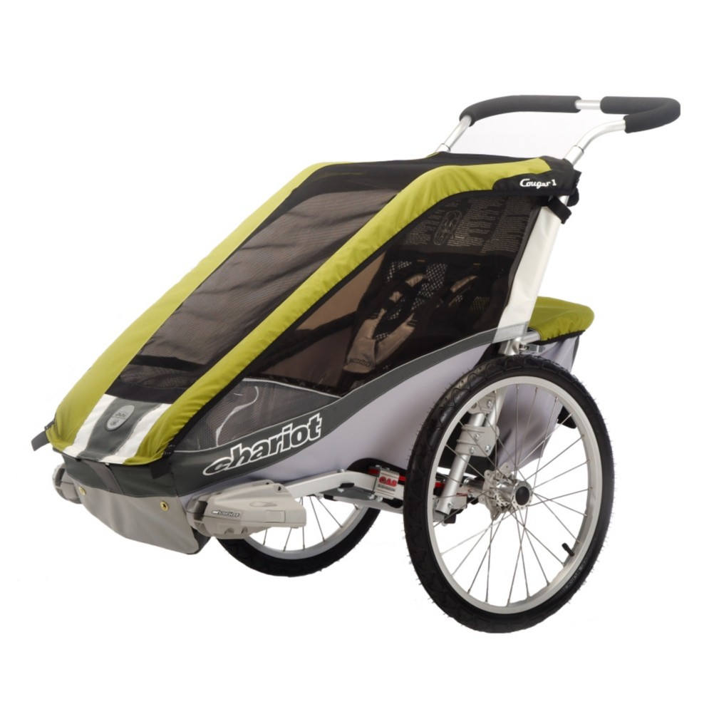 Chariot Carriers Cougar 1 Stroller, Avocado-Silver-Grey, medium