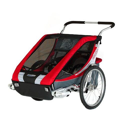 Chariot Carriers Cougar 2 Stroller, Red-Silver-Grey, medium