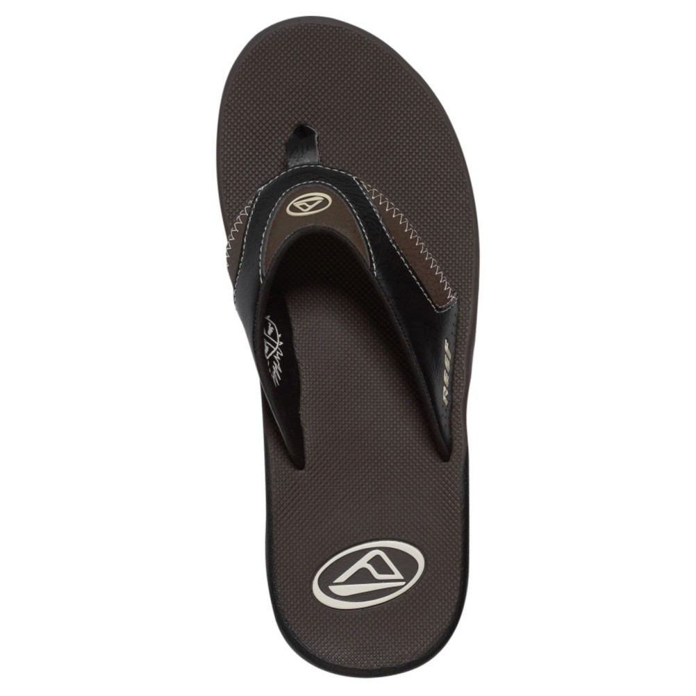 Reef Fanning Mens Flip Flops, Dark Brown, swatch