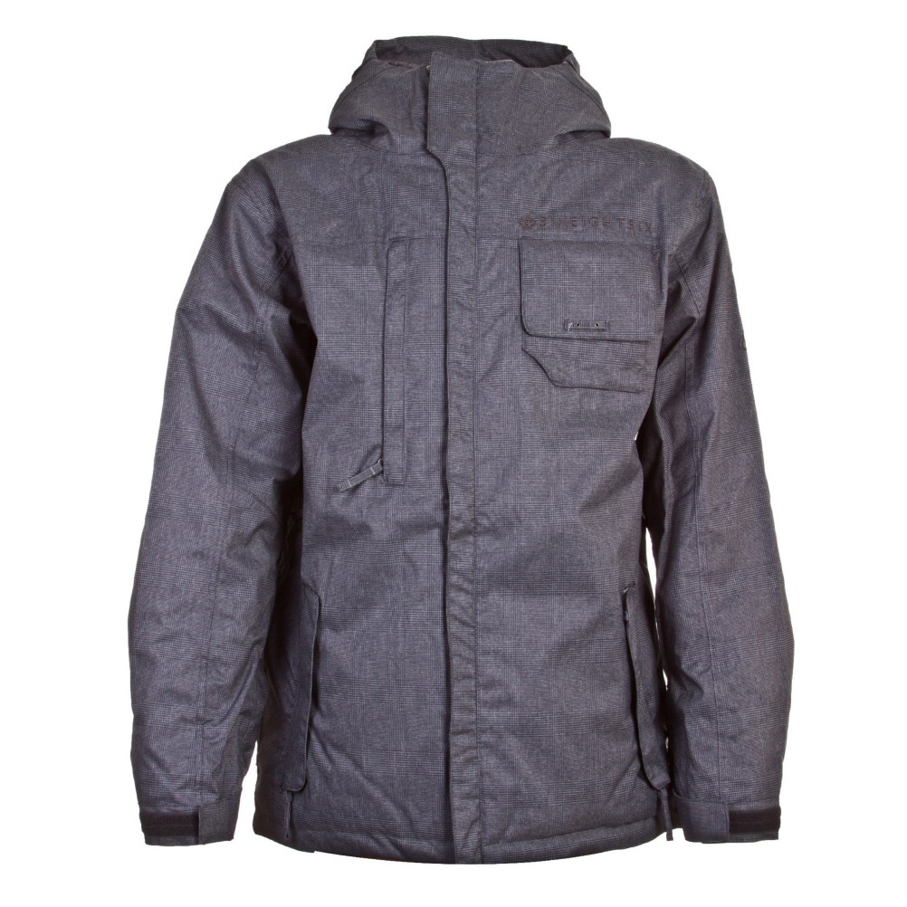 686 Mannual Legacy Mens Insulated Snowboard Jacket, Gunmetal Check, swatch