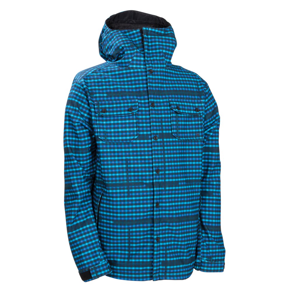 686 Plexus Clash Mens Snowboard Mens Soft Shell Jacket, Royal Plaid Print, swatch