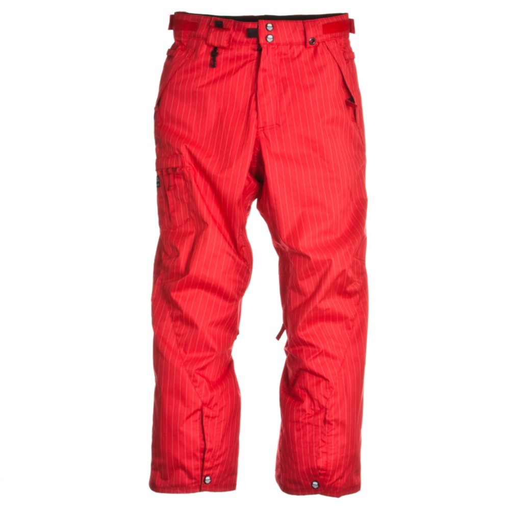 686 Reserved Resist Insulated Mens Snowboard Pants, Red Dual Pinstripe, medium