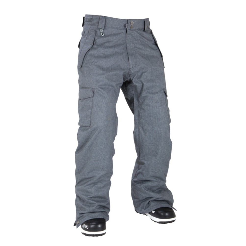686 Mannual Infinity Insulated Mens Snowboard Pants, Gunmetal Herringbone Check, swatch
